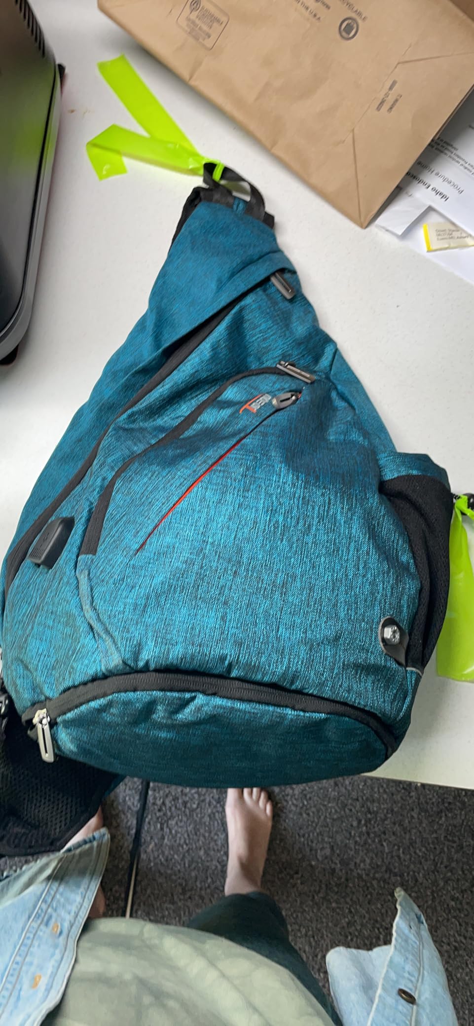 TUDEQU Large Sling Bag for Men,19L Crossbody Backpack with 8 Pocket,Gym,EDC customer photo 1