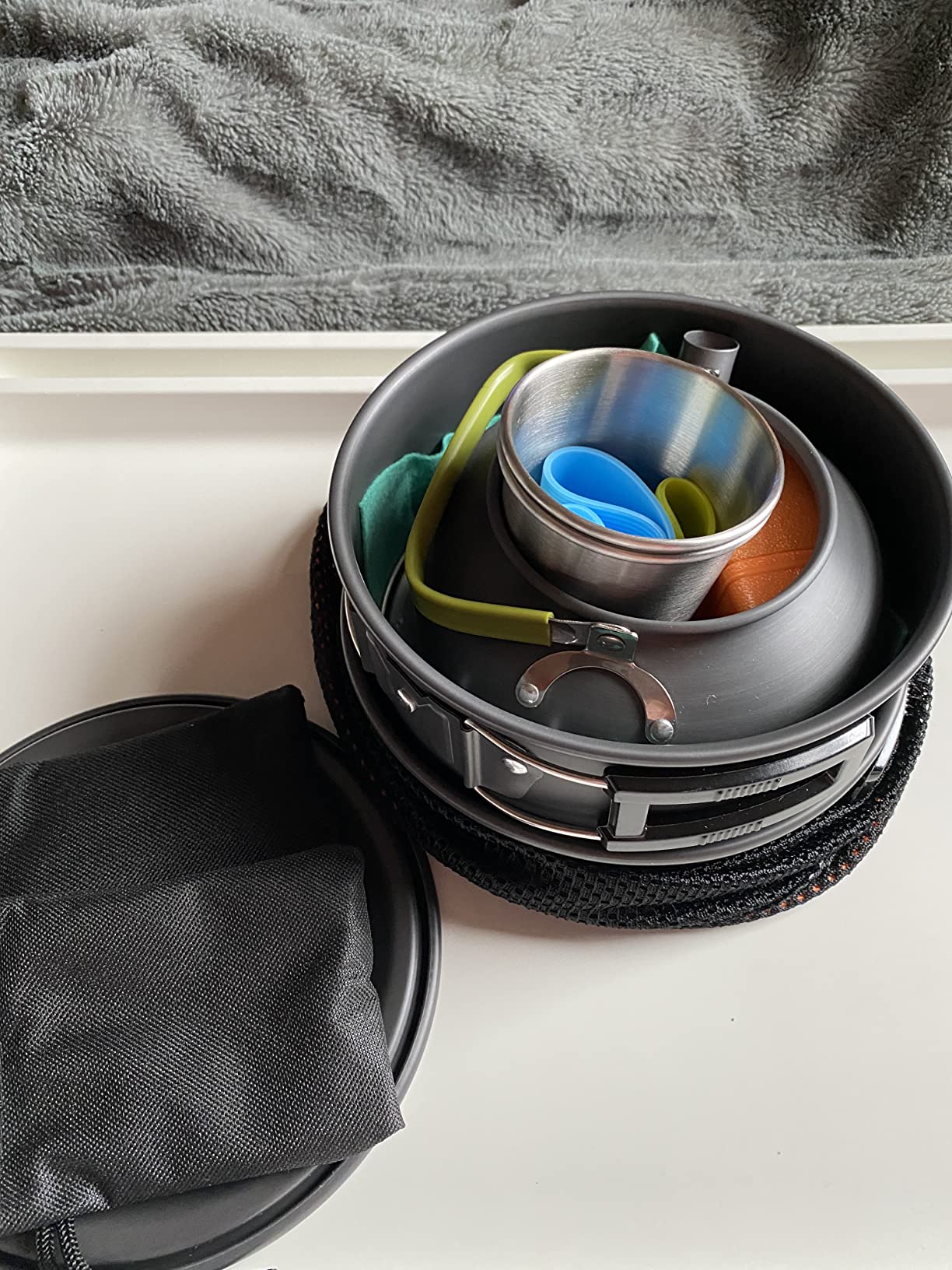 Odoland 16pcs Camping Cookware Mess Kit, with Folding Camping Stove customer photo 1