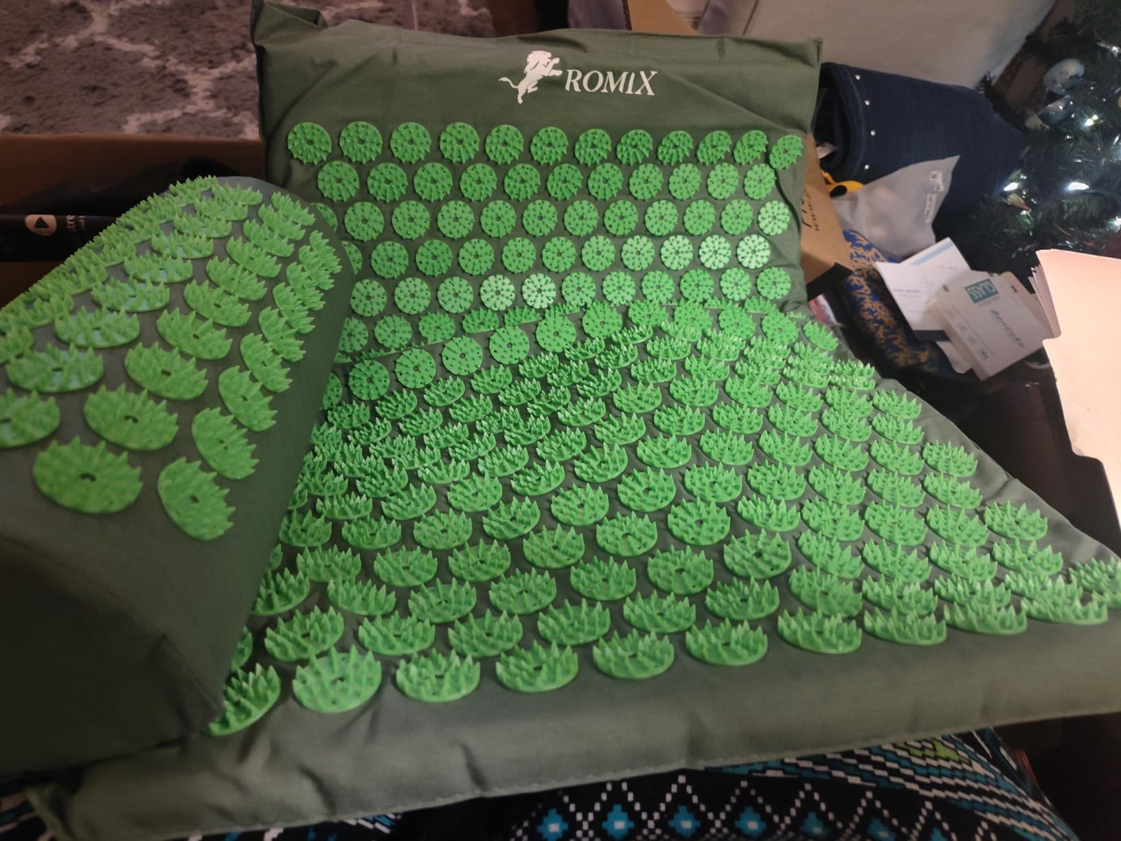 ROMIX Acupressure Mat And Pillow Set, Back Neck And Shoulder Pain Relief | Stress Reduction, Muscle Relaxation, Wellness Therapy, Carry Bag customer photo 1