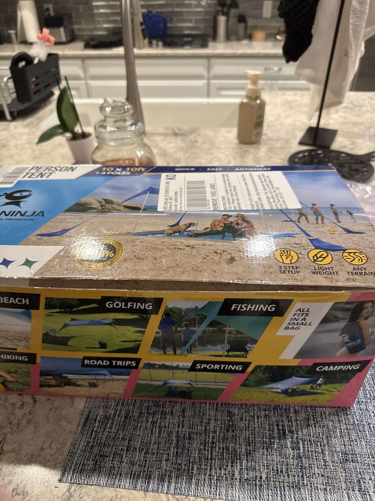SUN NINJA Beach Tent Sun Shelter, Beach Shade Canopy with UPF50+ Protection customer photo 1