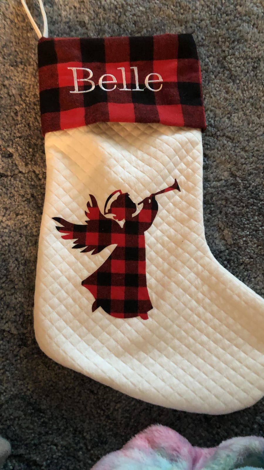 LUBOT Pack Personalized Christmas Stocking(20inch) Silhouette Buffalo Red Plaid/Rustic/Farmhouse/Country Fireplace Hanging Xmas Stockings Decorations for Family Holiday Season customer photo 2