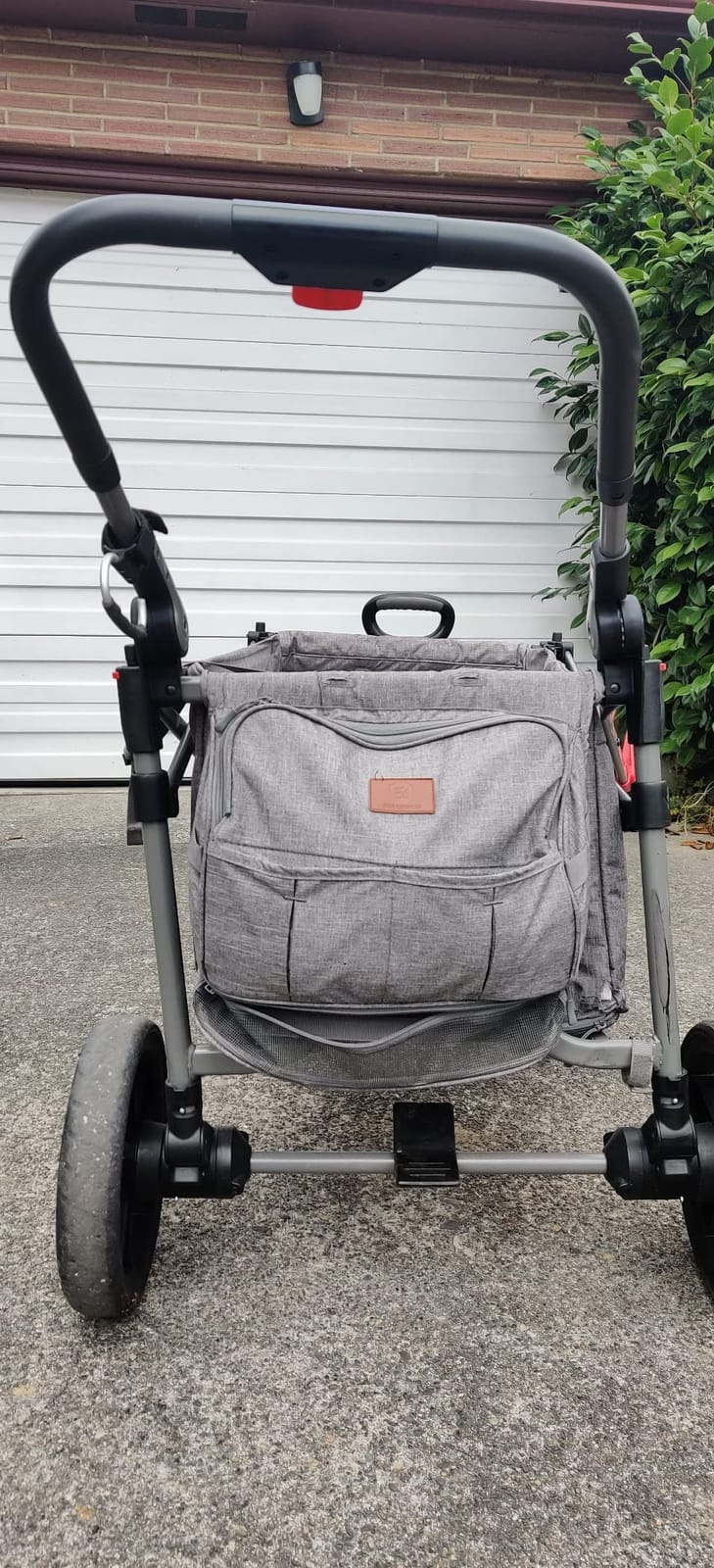 EVER ADVANCED Foldable Wagons for Two Kids & Cargo, Collapsible Folding Stroller with Adjustable Handle Bar,Removable Canopy with 5-Point Harness Gray customer photo 1