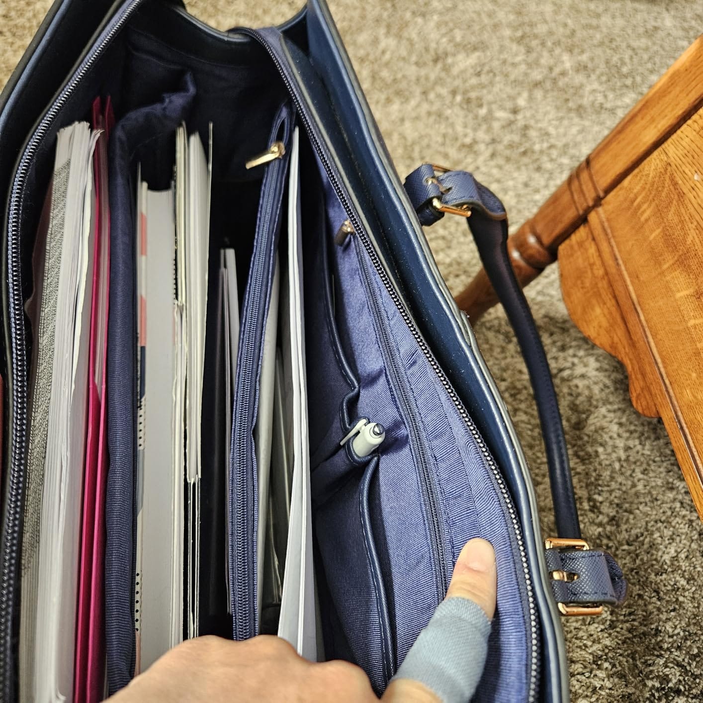 Women Laptop Bag Leather Work Tote 15.6 Inch Laptop Computer Bag for women customer photo 1