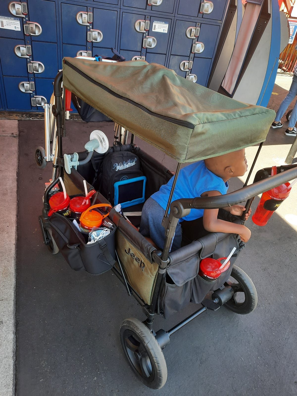 Jeep Deluxe Wrangler Stroller Wagon with Cooler Bag and Parent Organizer by Delta Children, Black/Green customer photo 1