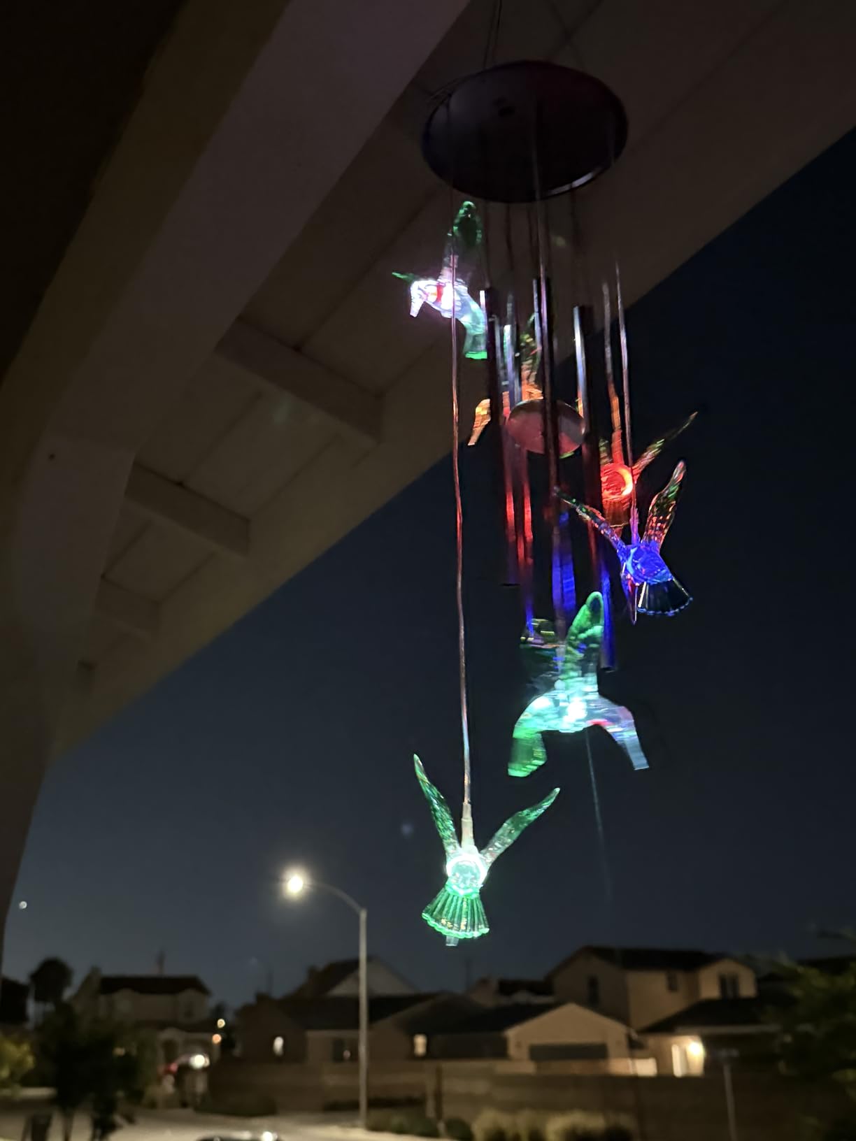 DesGully Wind Chimes, Hummingbird Solar Wind Chimes for Outside, Aluminum Tubes Memorial Wind Bell for Garden/Patio Decor Thanksgiving Gifts for Mom, Wife, Grandma Neighbors (25 Inch Deep Tone) customer photo 1