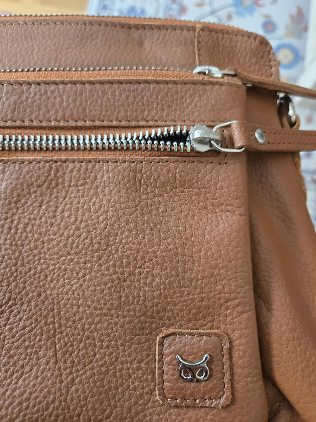 Leather Crossbody Bags for Women Small Soft Genuine Pebbled Sling Shoulder Handbag Crossover Purse with Full Adjustable Strap (Cognac Nappa) customer photo 2