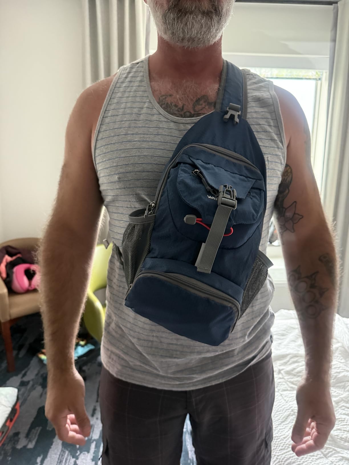 WATERFLY Packable Sling Backpack Lightweight Crossbody Bag Travel Daypack customer photo 2