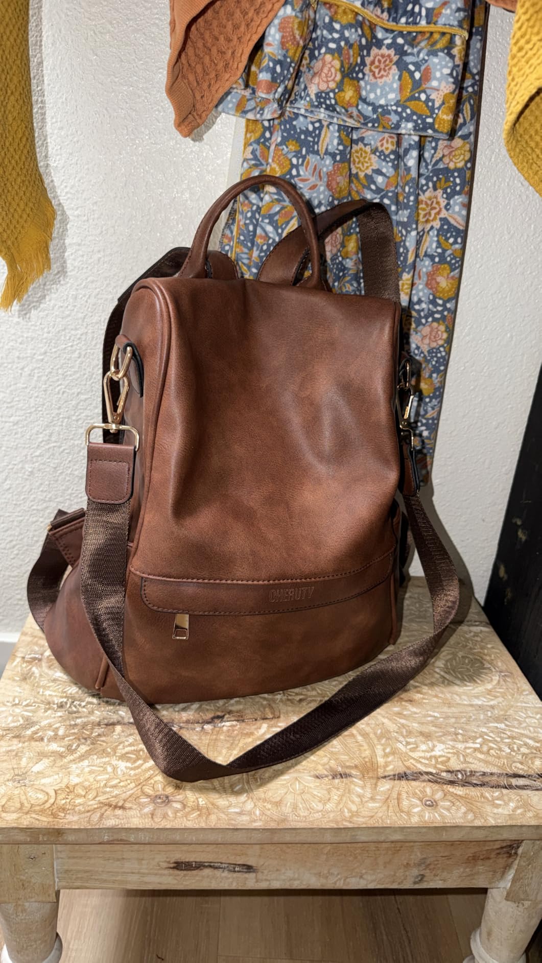 CHERUTY Women Backpack Purse PU Leather Anti-theft Casual Shoulder Bag Fashion Ladies Satchel Bags customer photo 2