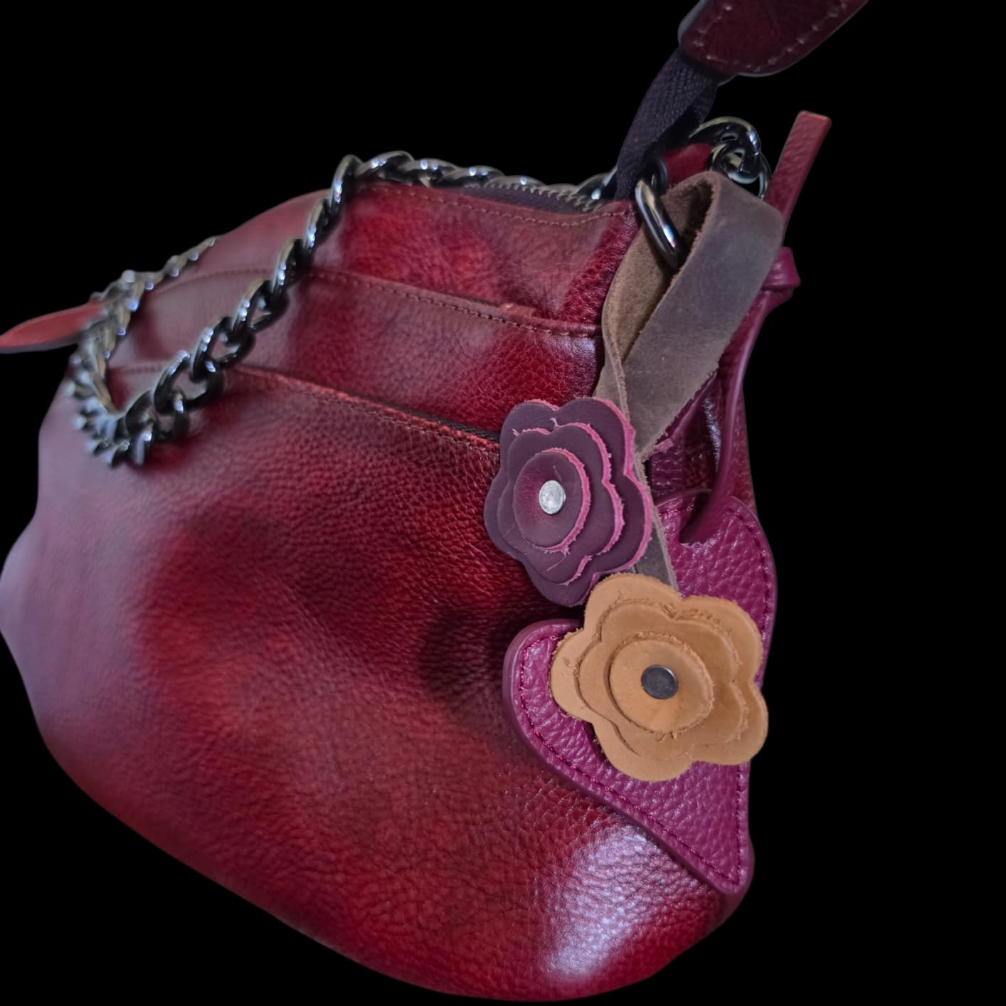 HESHE Leather Crossbody Bags for Women Vintage Shoulder Handbag for Travel customer photo 1
