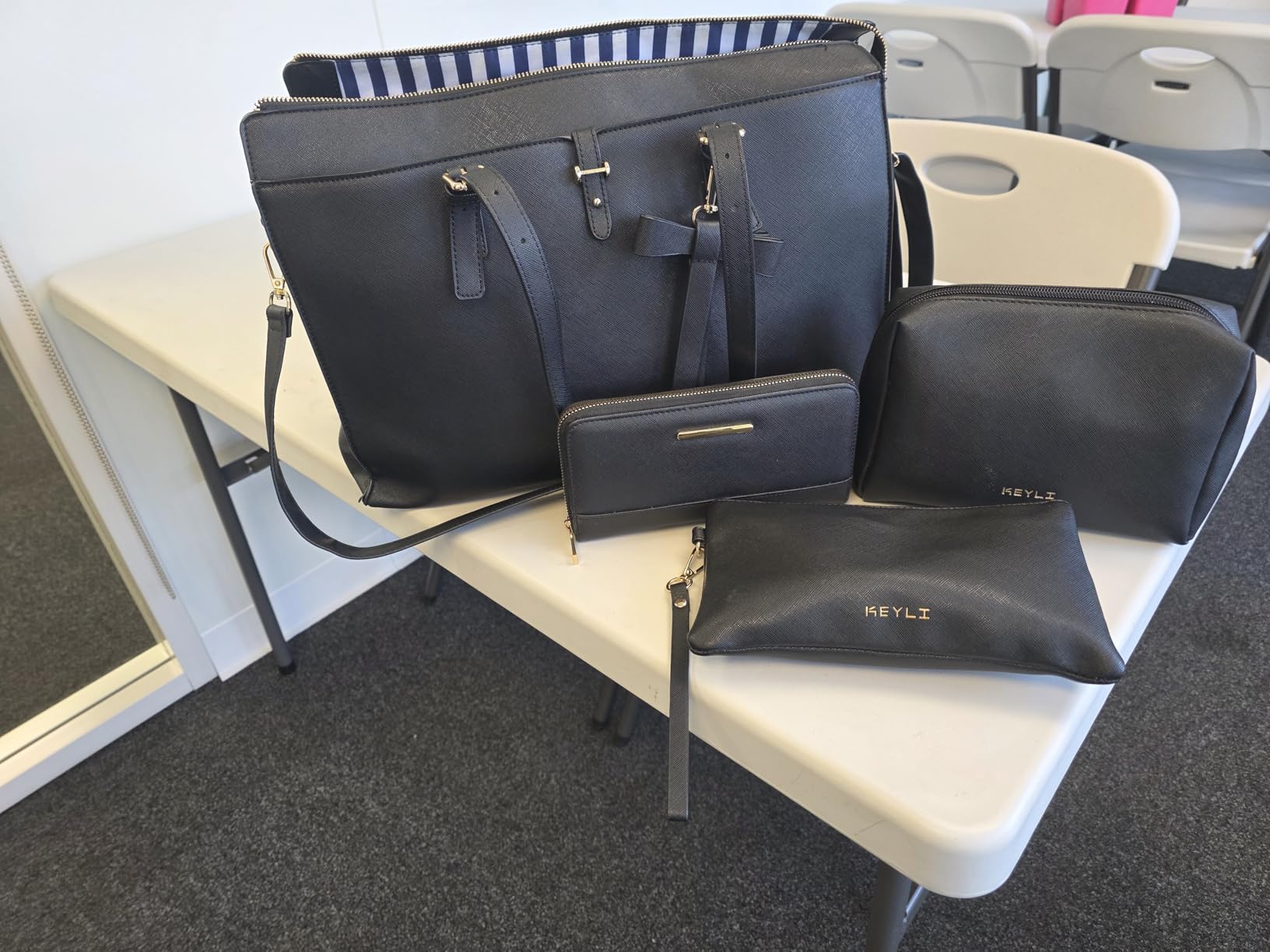 Keyli 4pc Sets Laptop Bag for Women Large Leather Laptop Briefcase with USB Charging Port Computer Shoulder tote Bags Purse customer photo 1