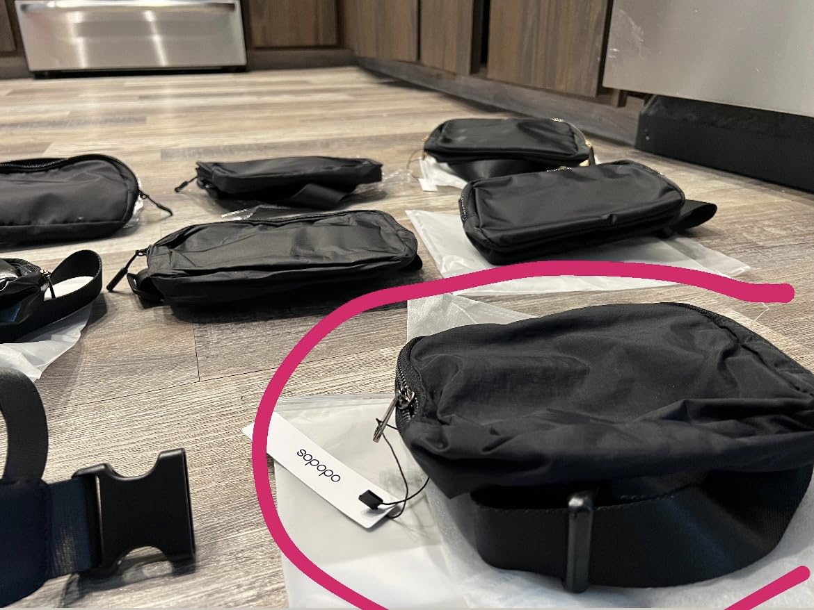 ODODOS Unisex Mini Belt Bag with Adjustable Strap Small Fanny Pack for Workout Running Traveling Hiking, Black customer photo 2