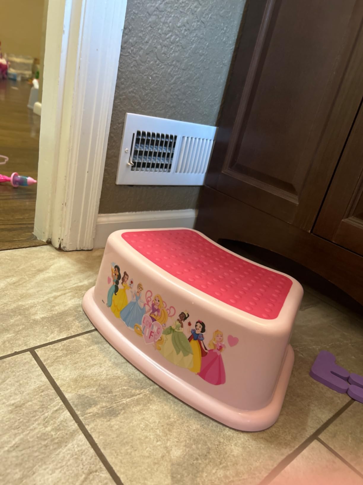 Disney Princess Loving Life Step Stool - Kids Step Stool, Potty Training, Non-Slip, Bathroom, Kitchen, Lightweight customer photo 2