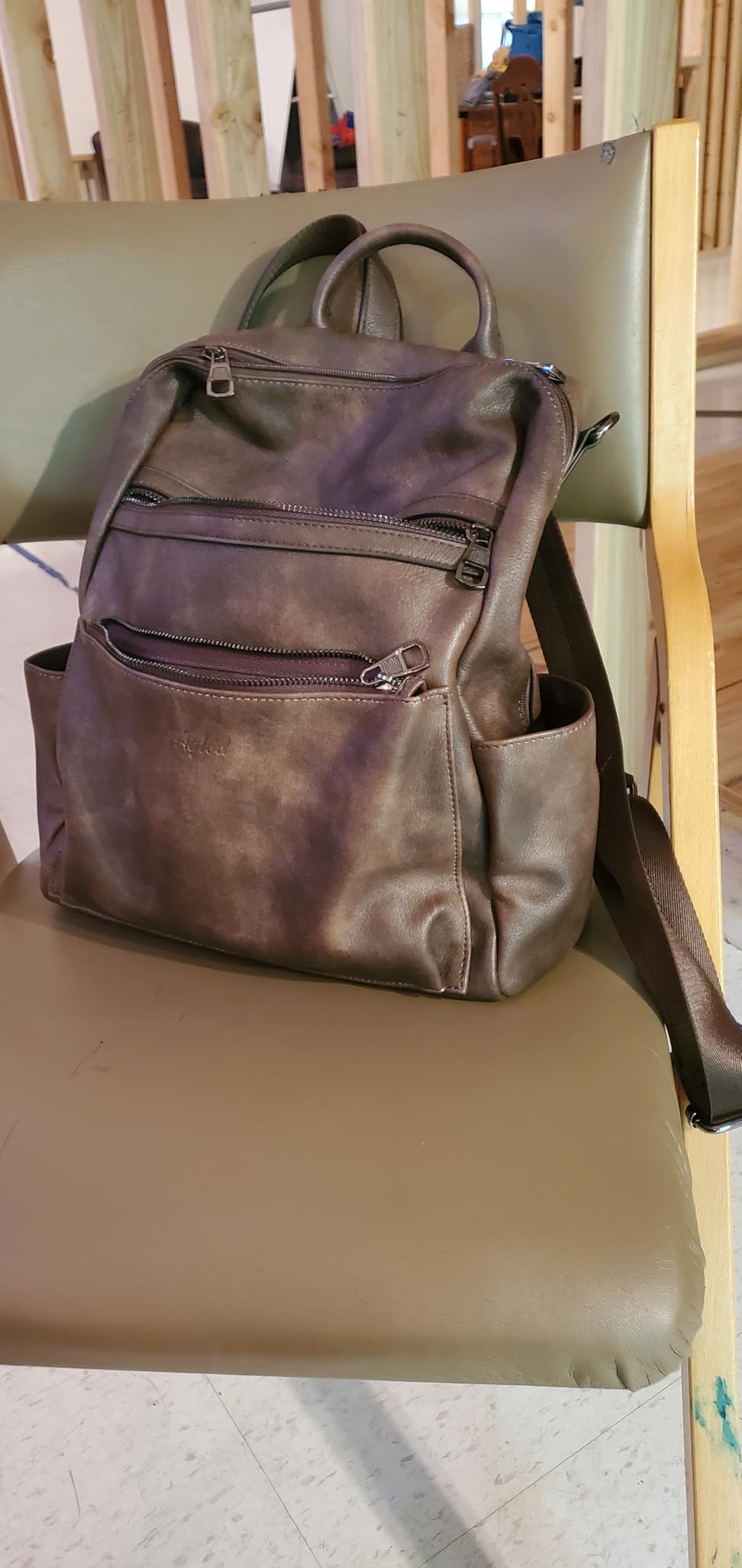 AGLOD Leather Backpack Purse for Women Designer Ladies Shoulder Bag Fashion Faux Work Travel Handbags customer photo 2