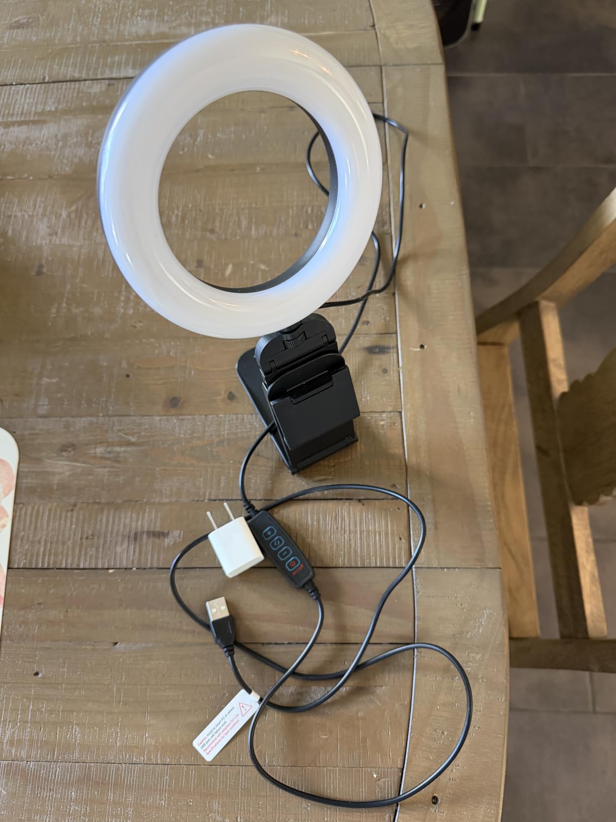 Evershop Ring Light for Laptop Desk Clip On,Small Computer Video Conference Lighting with Stand for Phone/Webcam/Monitor,5
