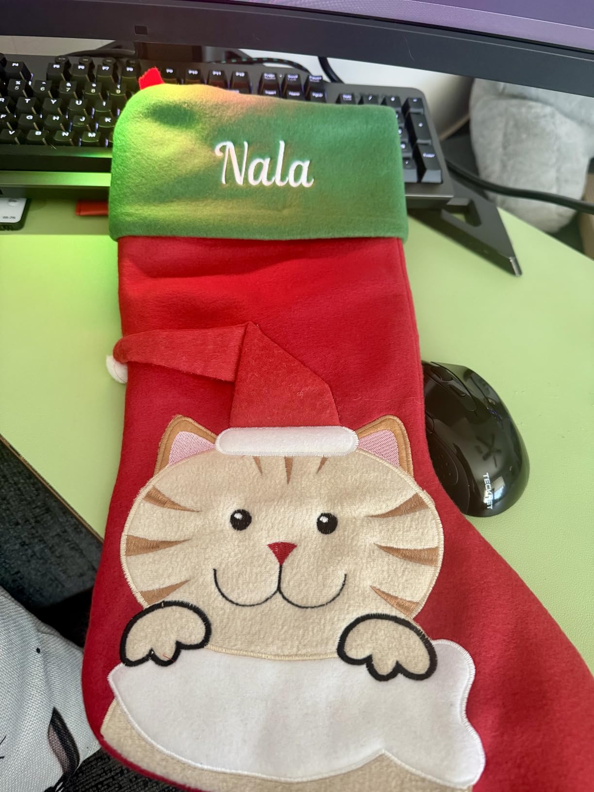 Personalized Christmas Stocking - Snowman Design - Embroidered Name - Large 18.5inch, Traditional Red and Green, Family Holiday Season Decor customer photo 1