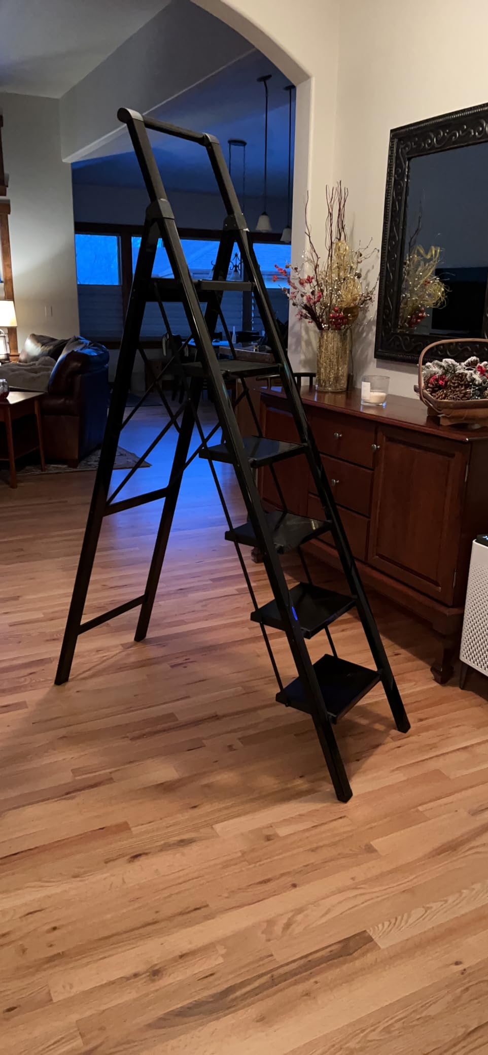 SOLADDER 6 Step Ladder, Folding Step Stool, Lightweight Stepladder, Black customer photo 1