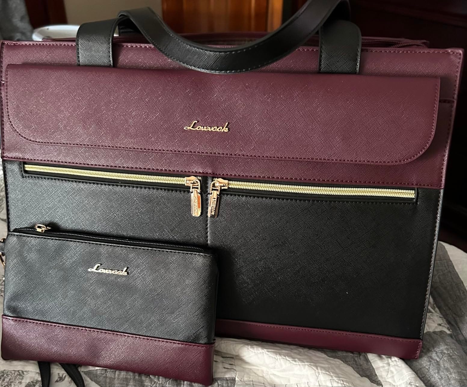 LOVEVOOK Laptop Bag for Women 15.6 Inch Tote Work Professional Leather Computer Briefcase Waterproof Handbag Shoulder Large Capacity Business Teacher Office Crossbody Purse customer photo 1