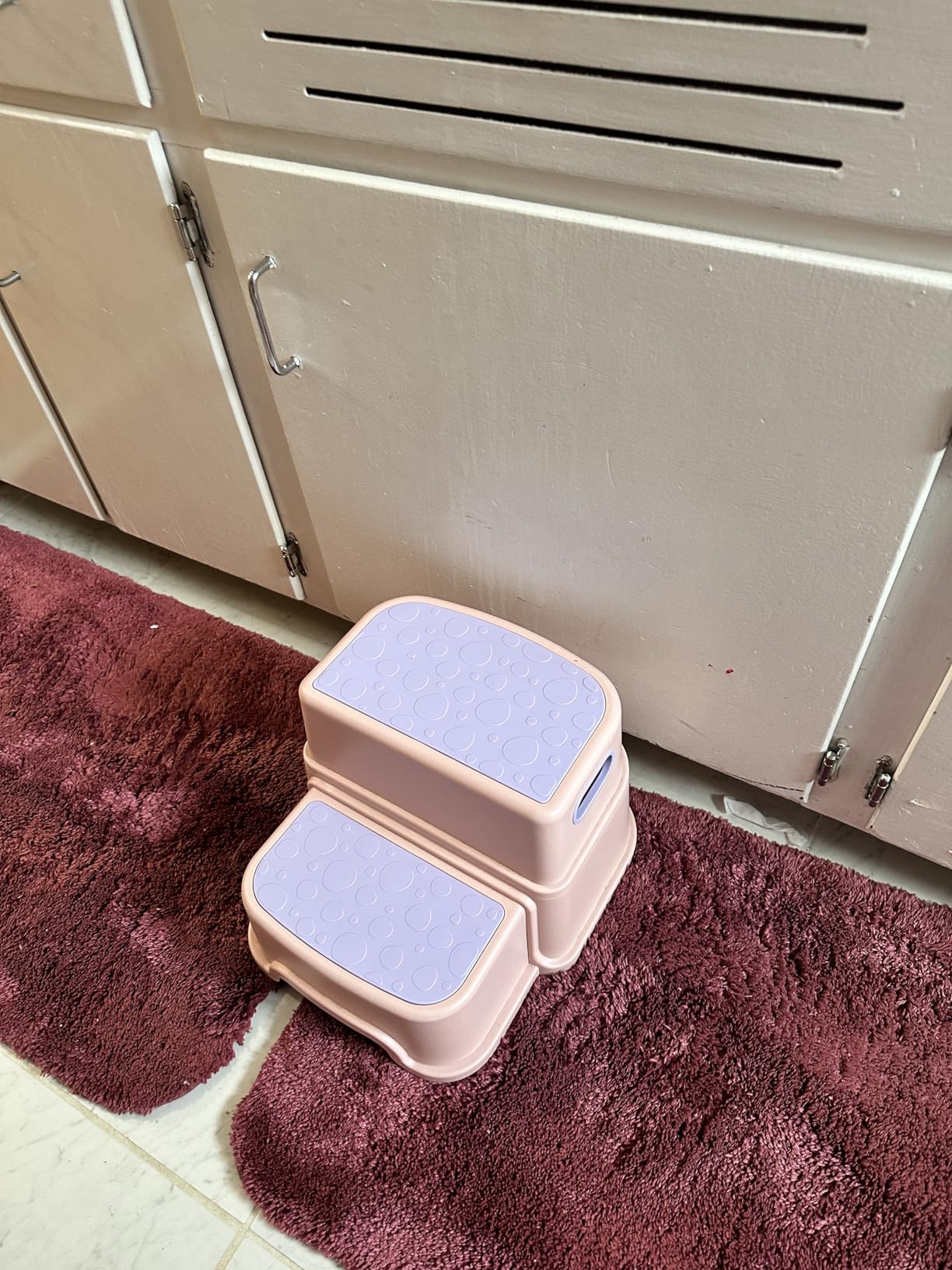 UNCLE WU Toddler Step Stool for Potty Training, Bathroom Sink & Toilet - 2 Step Kids Poop Stool, Non-Slip Step Stool with Handles, Dual Height Stepping Stool for Kitchen Counter (Include 2 Ducks) customer photo 2