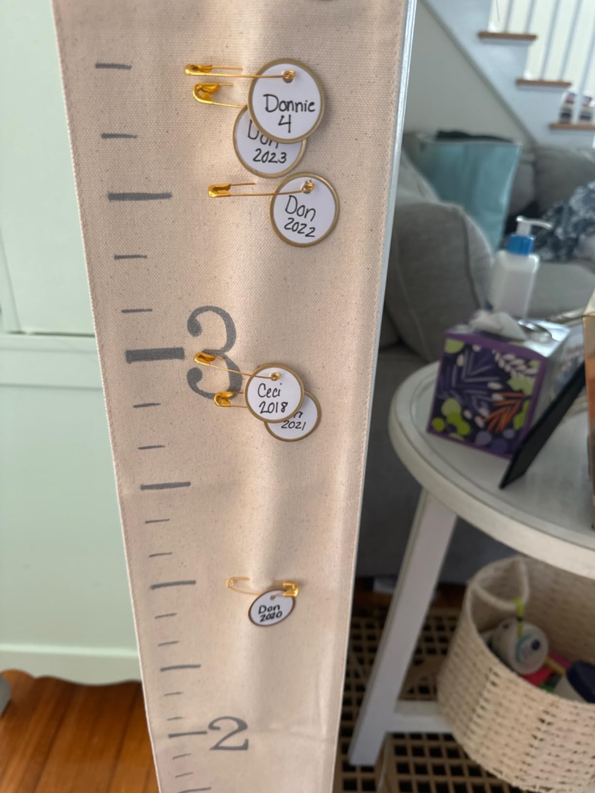 Growth Chart for Wall - Canvas Fabric Natural Color - Big Brother Big Sister Gift Children Height Chart Measure Childs Growth Kids Room Decor Nursery Wall Ruler and Pen customer photo 1