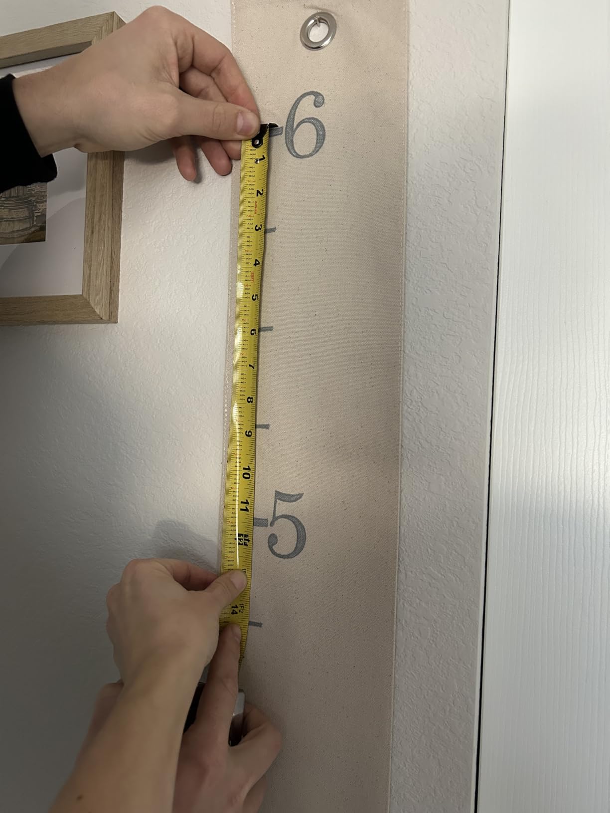 Growth Chart for Wall - Canvas Fabric Natural Color - Big Brother Big Sister Gift Children Height Chart Measure Childs Growth Kids Room Decor Nursery Wall Ruler and Pen customer photo 2