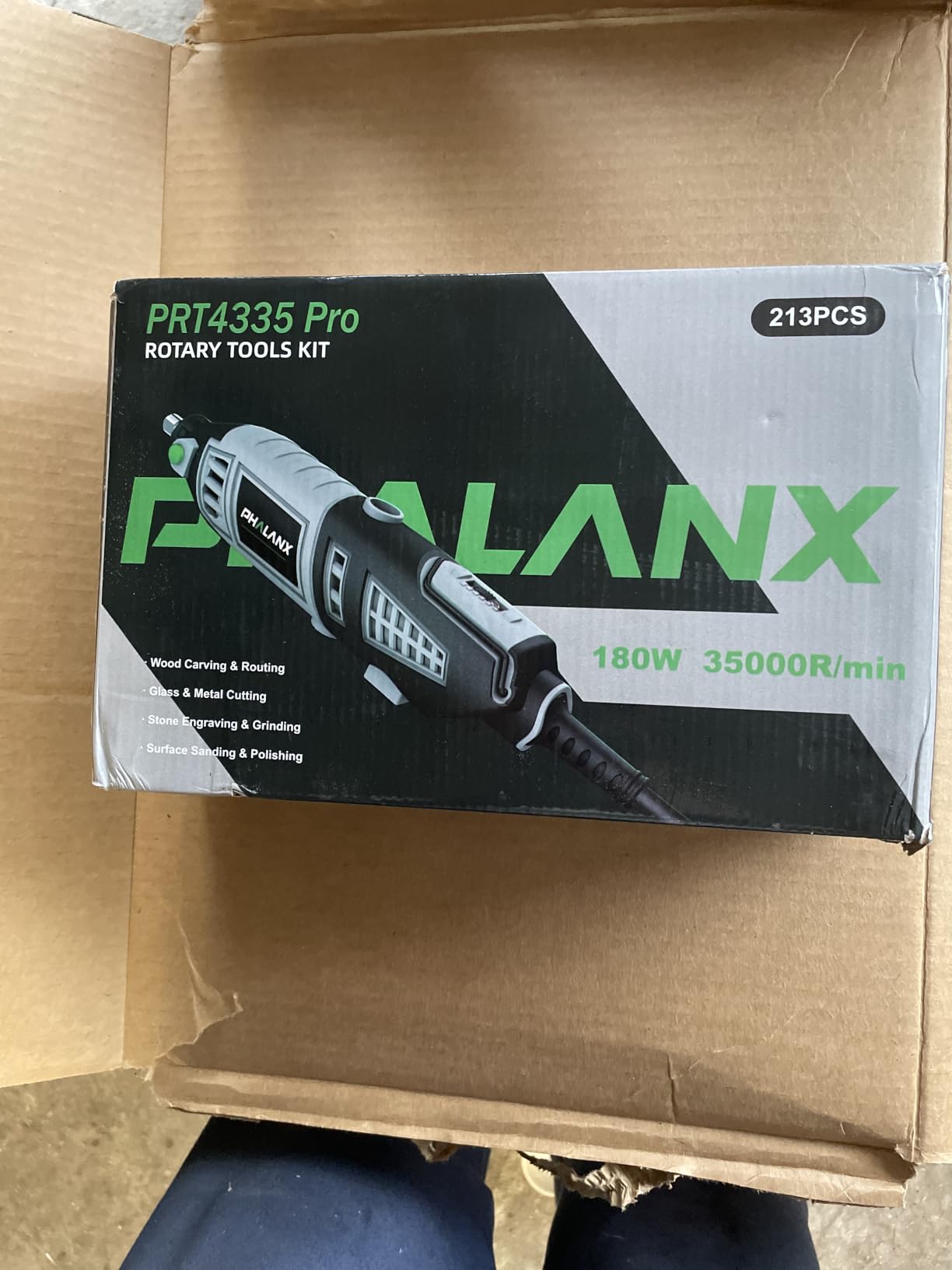 PHALANX 180W Rotary Tool Kit, 1.5-Amp 6 Variable Speed with Flex Shaft, 8000-35000RPM Rotary Multi-Tool& 213pcs Accessories Kit, Power Multiuse Set Prefect for Crafting Projects and DIY Creations customer photo 2