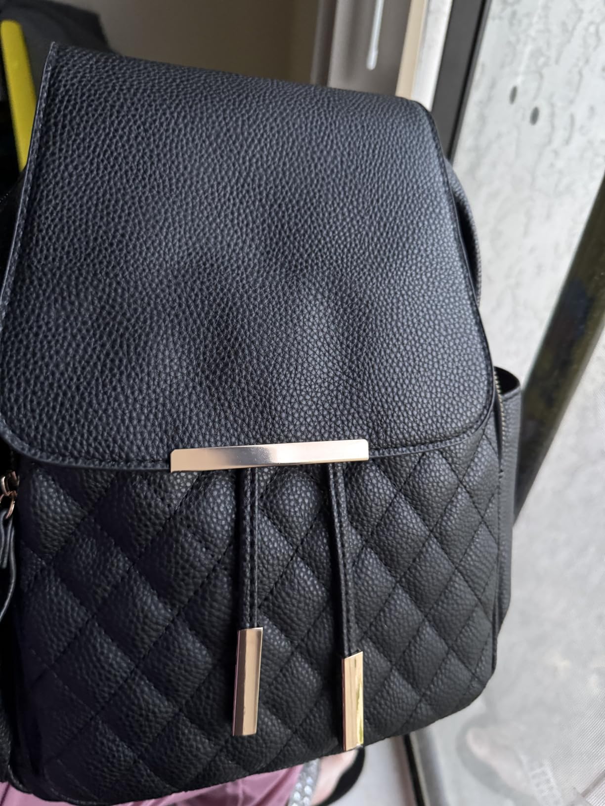 KKXIU Trendy Leather Backpack Purse for Women and Ladies Shoulder Travel Daypacks Bags (A-Black) customer photo 1