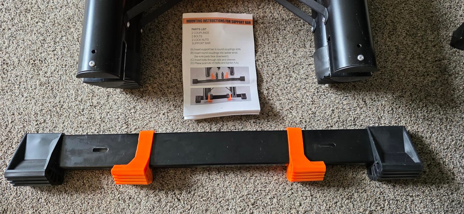 SINMEIRUN Telescoping Ladder, 16.5 FT, 330 lbs Capacity; Orange customer photo 1