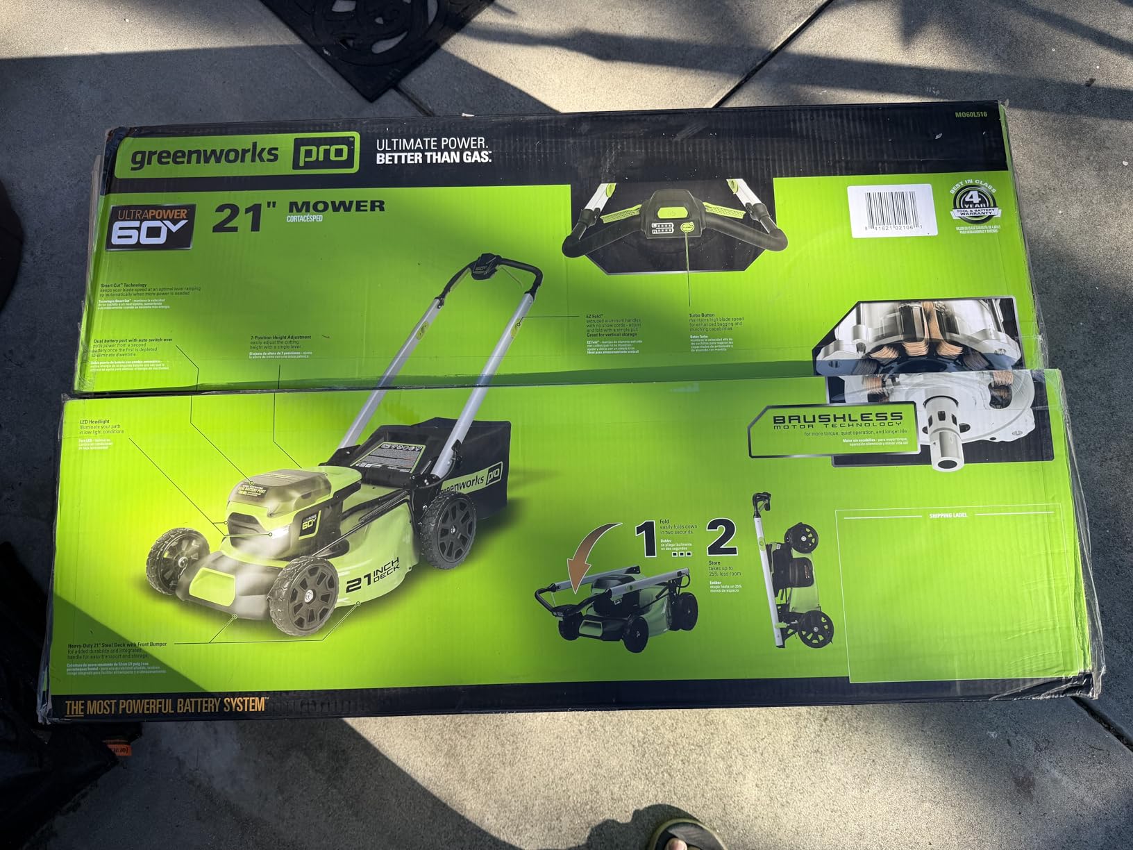 Greenworks 60V 21in Push Lawn Mower, 5.0 Ah Battery and Charger customer photo 1