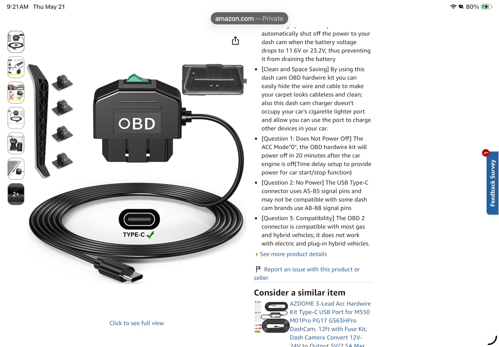 REDTIGER 4K STARVIS 2 Dashcam Front Rear, 5GHz WiFi 20MB/s, Free 128GB Card customer photo 1