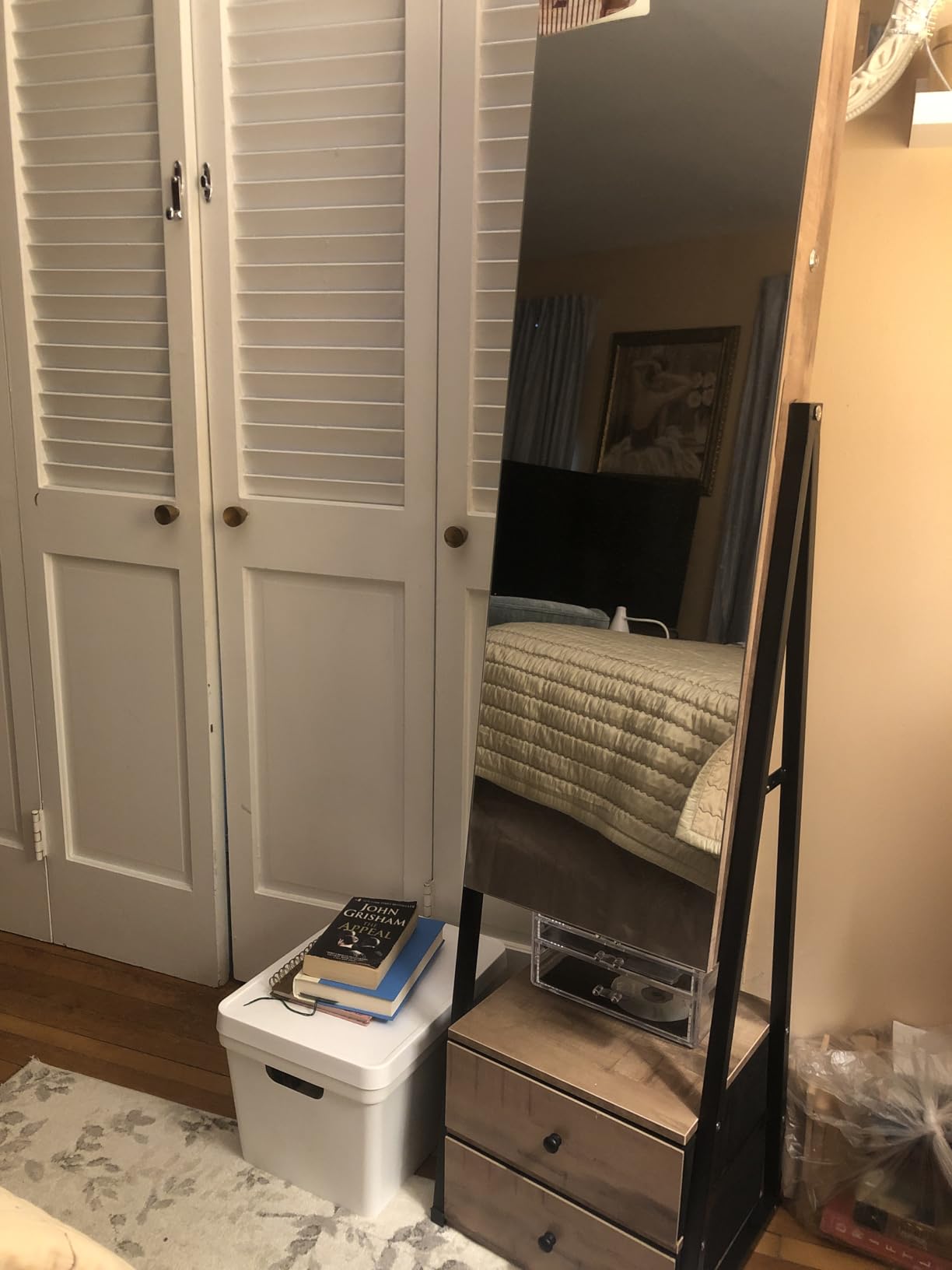 Nicetree Jewelry Cabinet Armoire, 2 Drawers, Full Length Mirror, Pure White customer photo 1