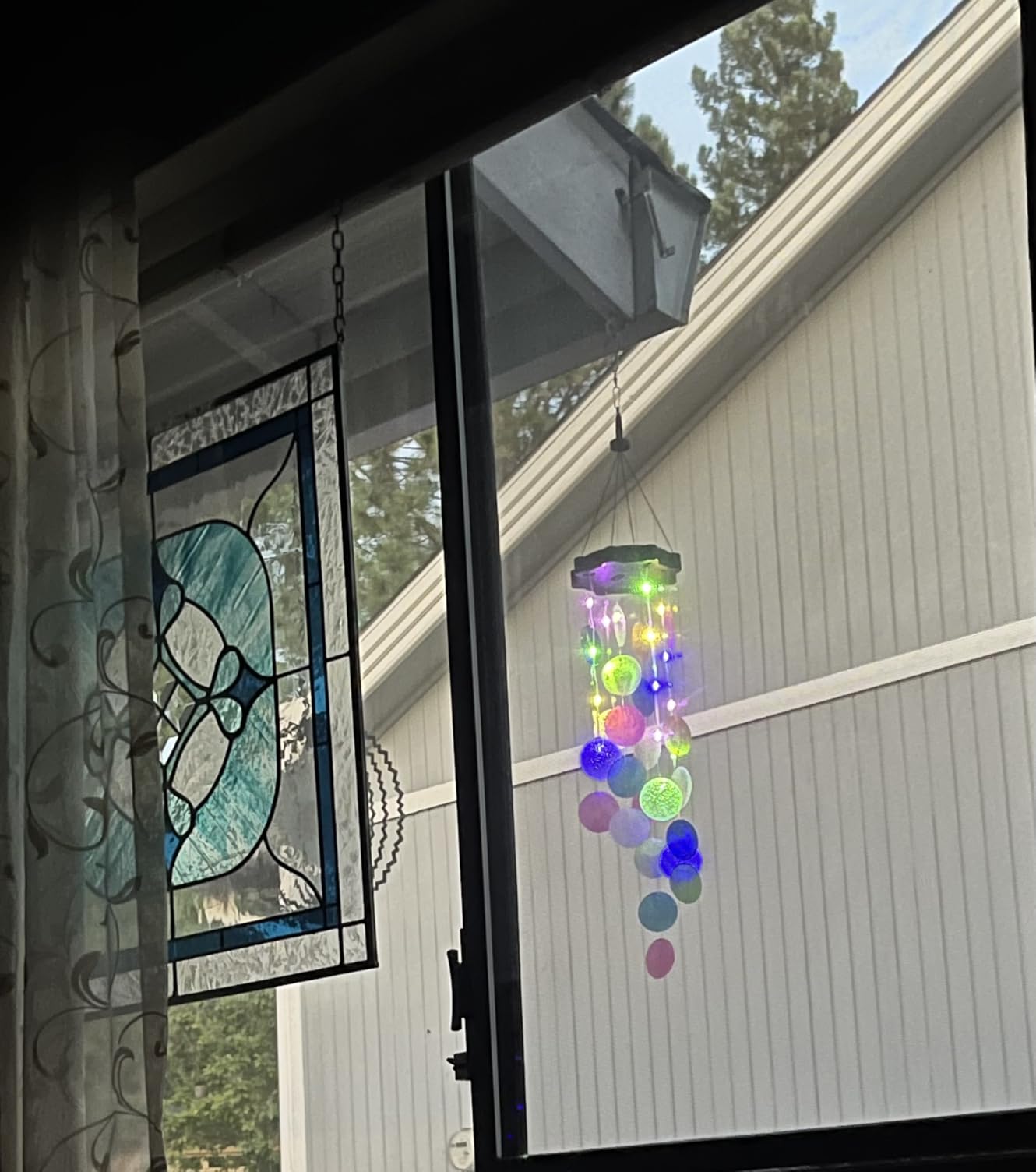 Toodour Solar Wind Chimes for Outside, Gifts for Mom Grandma Women Girls | Blue & Green Shells Light, Waterproof Solar Outdoor Decorative Mobile Light for Holiday Garden Porch Yard Outdoor Beach Decor customer photo 2