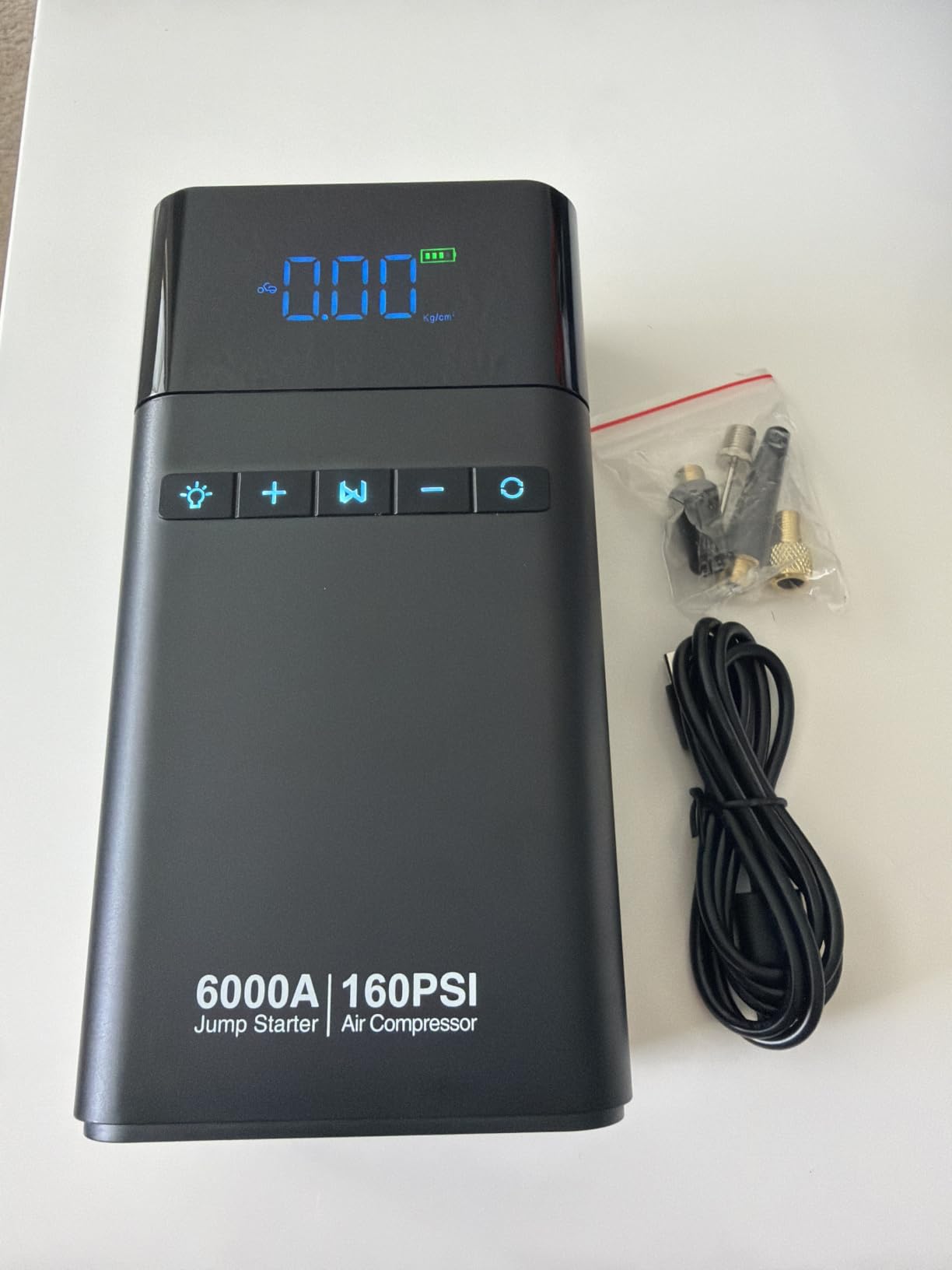 6000A Portable Car Battery Jump Starter with Air Compressor 160PSI customer photo 1