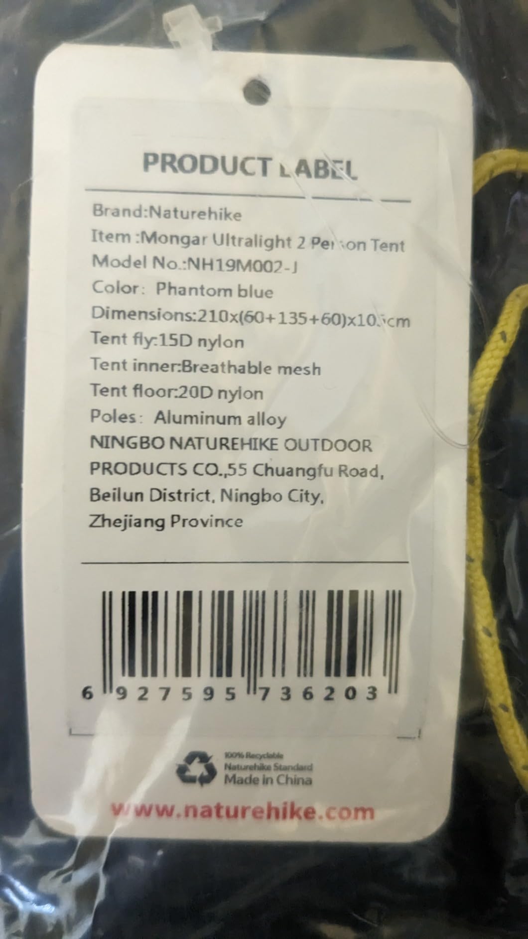 Naturehike Mongar 2 Person Backpacking Tent, 3 Season Ultralight Lightweight 2 Person Tent, Double Layer Free Standing Tents for Camping Hiking Cycling customer photo 1