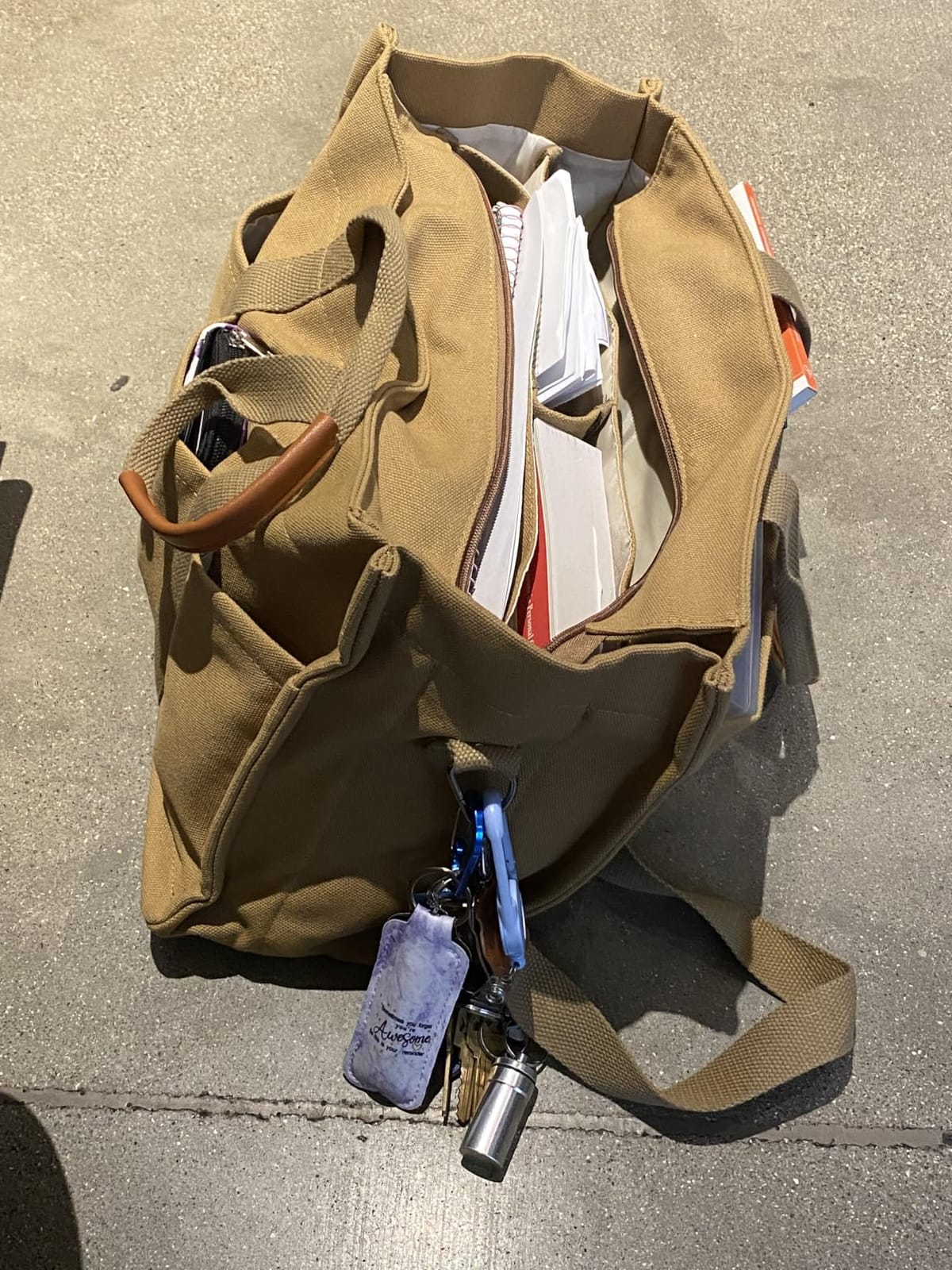 FIORETTO Canvas Tote Bag for Women with Zipper Closure & Individual Compartments for Work College for Teacher & Nurse customer photo 1