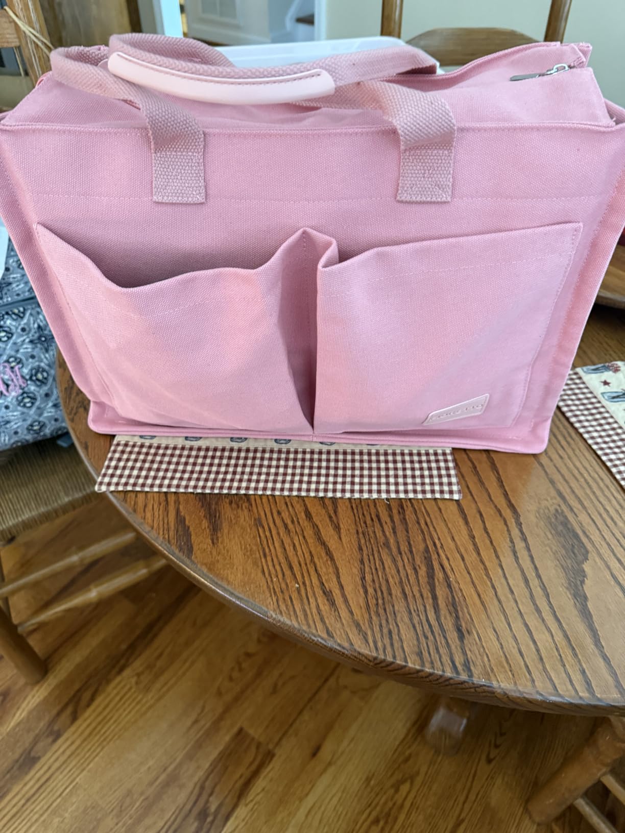 FIORETTO Canvas Tote Bag for Women with Zipper Closure & Individual Compartments for Work College for Teacher & Nurse customer photo 2