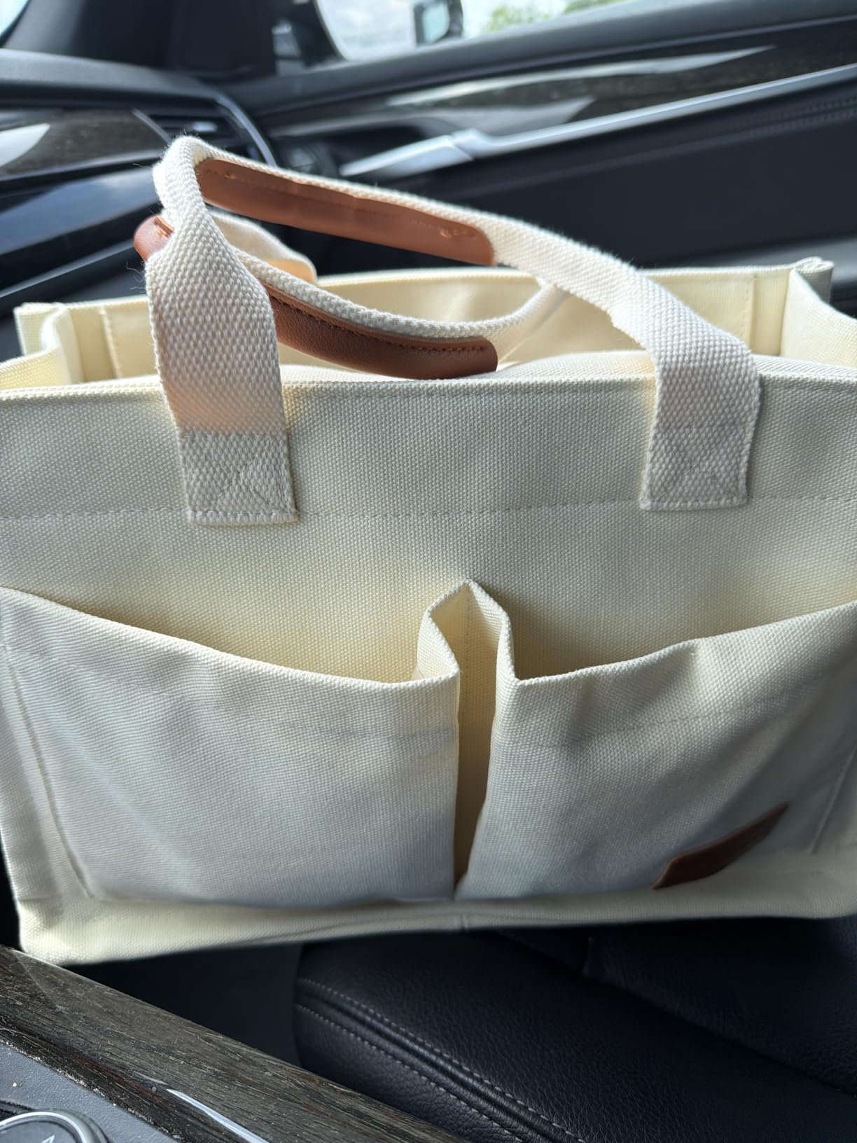 FIORETTO Canvas Tote Bag for Women with Zipper Closure & Individual Compartments for Work College for Teacher & Nurse customer photo 2