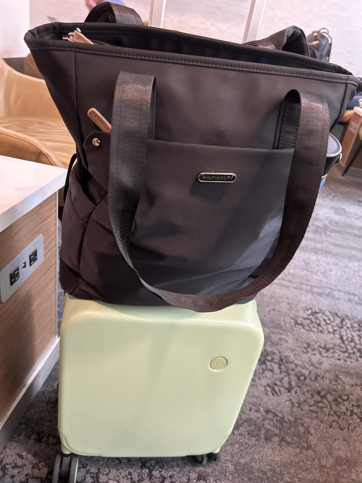 Convertible Laptop Backpack, Carry‑on Tote Backpack,16 Inch, Apricot customer photo 1