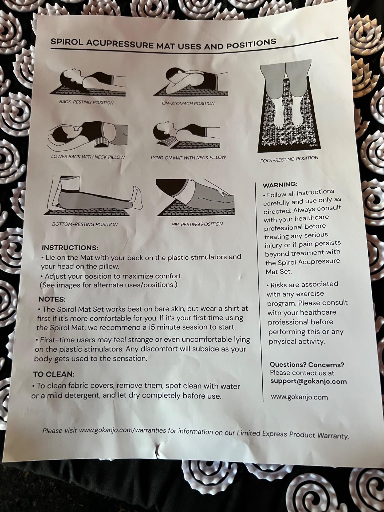 Spirol Acupressure Mat and Pillow Set for Back, Neck and Shoulder Pain Relief, with Flexible Acupressure Spikes, Includes Carry Bag (Onyx) customer photo 2