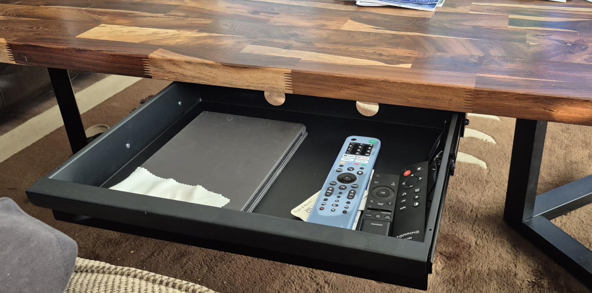 Under Desk Mounted Sliding Pull-out Drawer for Office Desk | Table Storage Organizer for Sit Stand Workstation - W 9.8