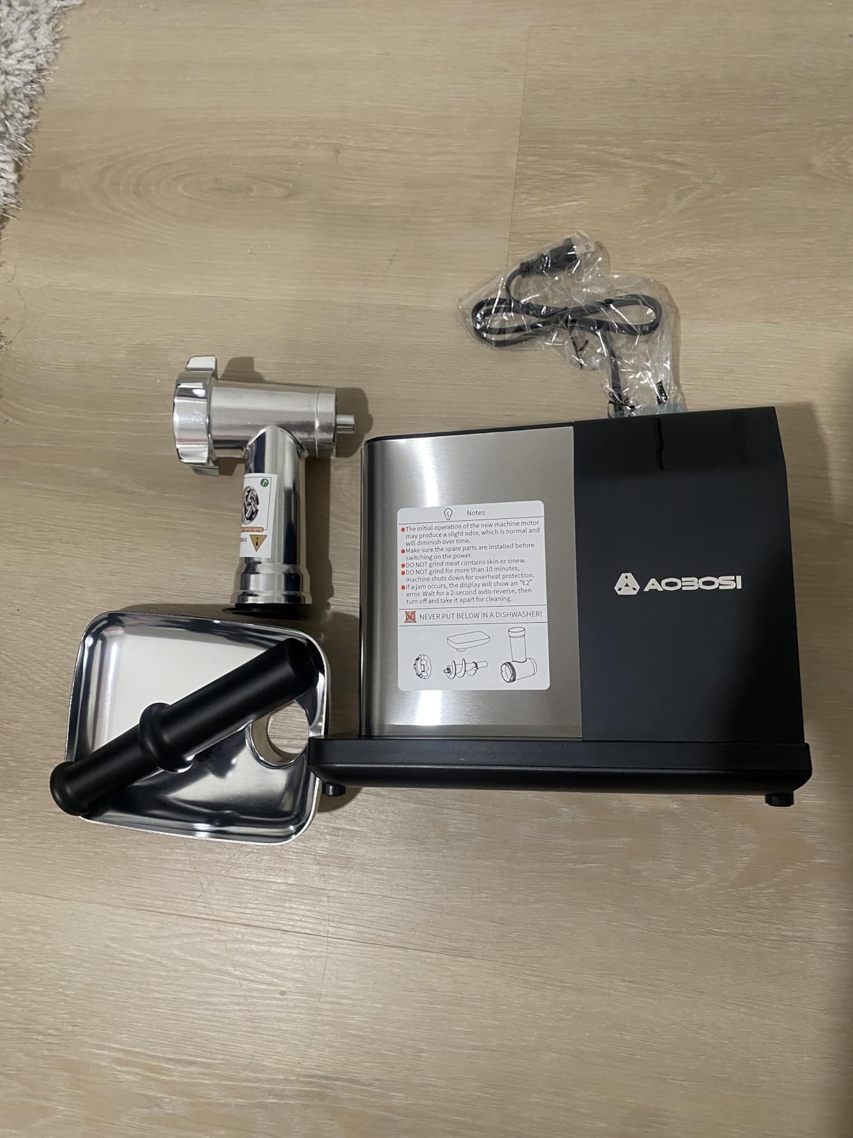AAOBOSI Electric Meat Grinder w/ 3 Speed Touch Screen Control, 3000W Max customer photo 2