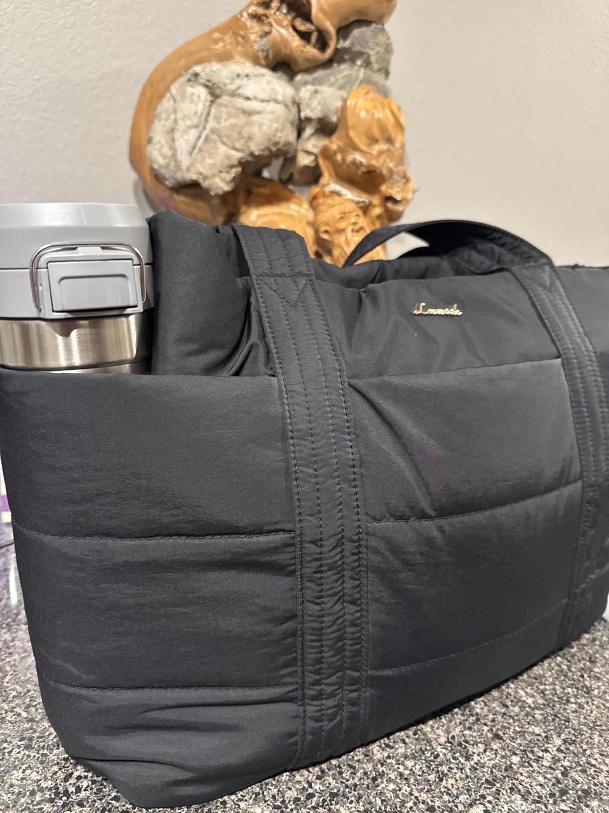 LOVEVOOK Tote Bag for Women, Large Puffer Work Tote Laptop Bag, Lightweight Travel Tote Bag with Zipper Gifts for Women customer photo 2