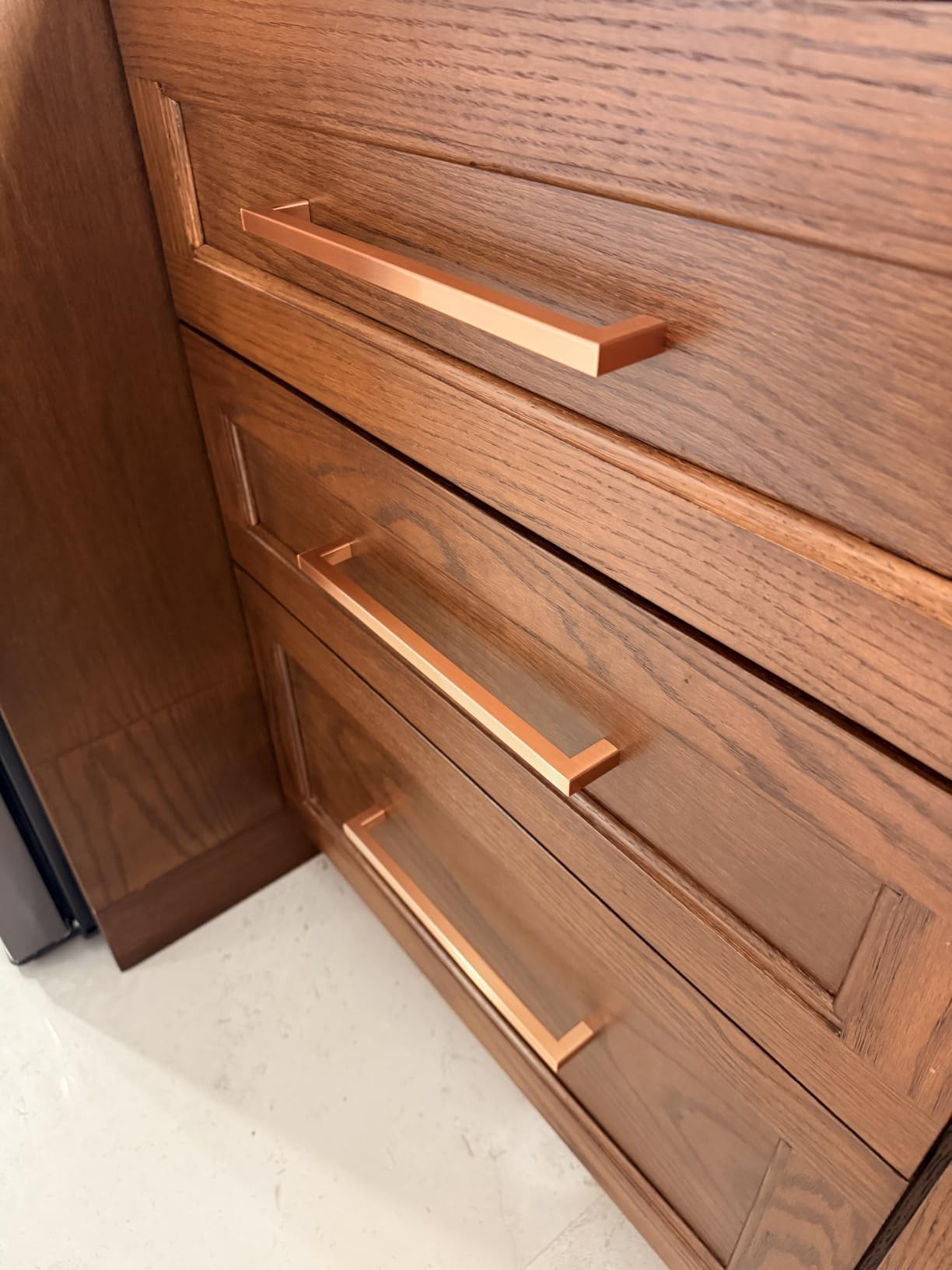 Antique Copper Cabinet Pulls 17-5/8 Inch Hole Centers(448mm), Long Cabinet Handles Appliance Square Drawer Pulls 10 Pack, Stainless Steel Wardrobe Handles customer photo 2