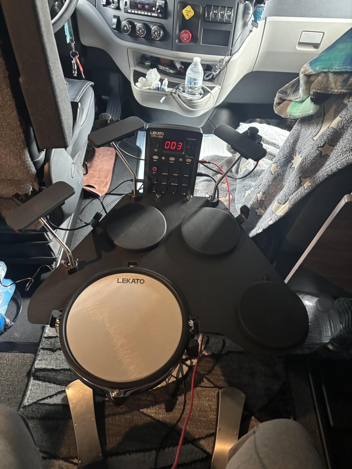 LEKATO CPD-1000 Electronic Drum Set with Quiet Mesh Pads, Portable Electric Drum Set, 220+ Sounds, USB MIDI, 2 Robust Footswitch, Sticks, Travel Bag customer photo 2