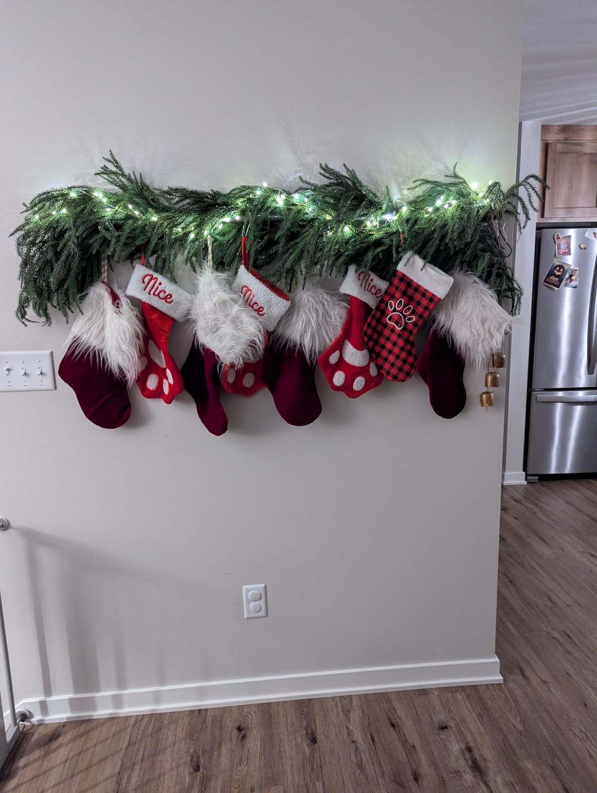 6Ft 2Pcs Artificial Norfolk Pine Garland, Real Touch Faux Greenery for Fireplace Mantel Staircase Wall, Christmas Hanging Indoor Outdoor Decor customer photo 1