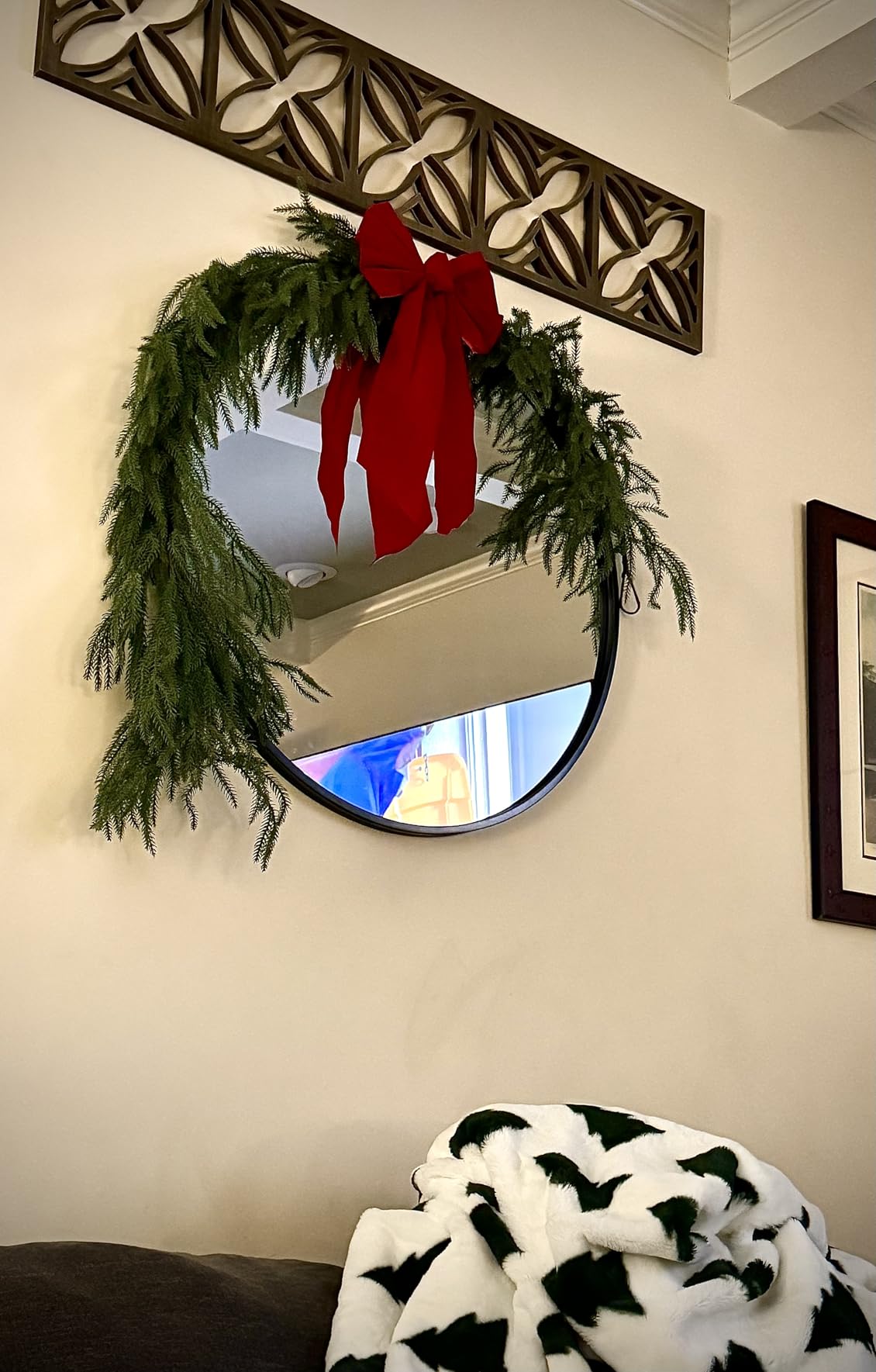 6Ft 2Pcs Artificial Norfolk Pine Garland, Real Touch Faux Greenery for Fireplace Mantel Staircase Wall, Christmas Hanging Indoor Outdoor Decor customer photo 2