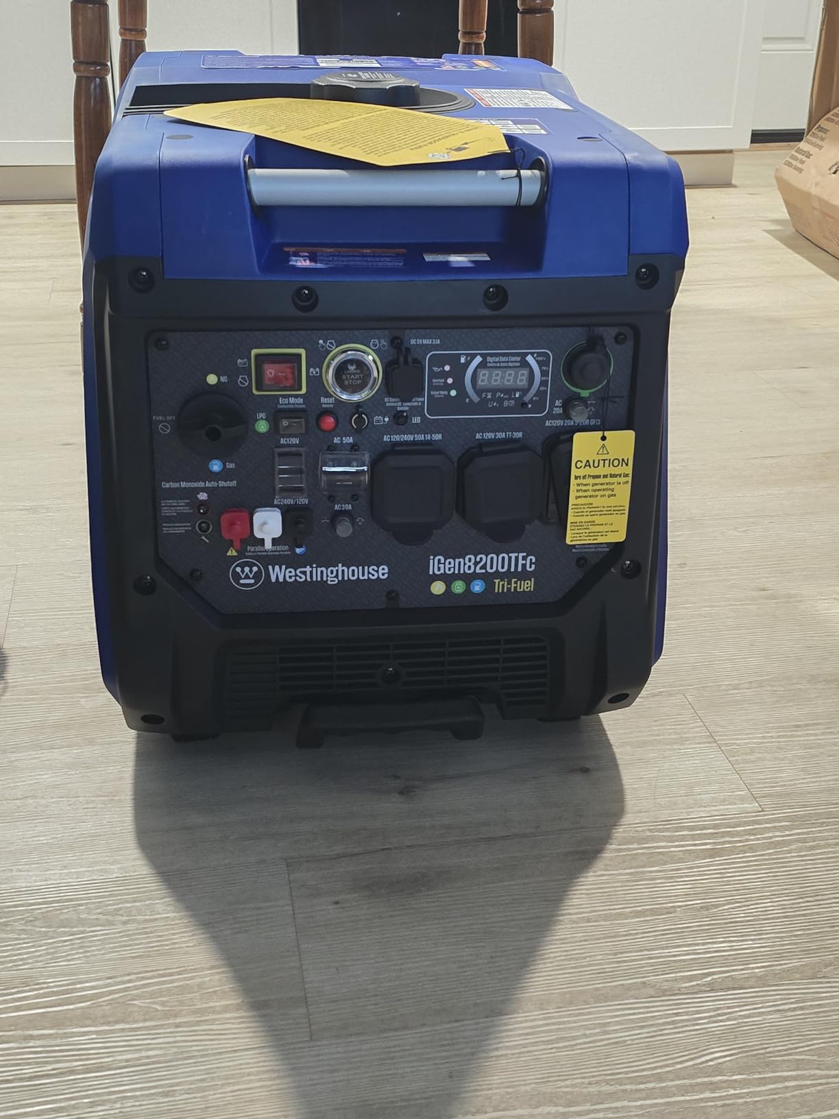 Westinghouse 8200 Peak Watt Tri-Fuel Portable Inverter Generator, Remote Electric Start, Transfer Switch Ready, Gas, Propane, Natural Gas, Low THD, Safe for Electronics, Parallel Capable, CO Sensor customer photo 2