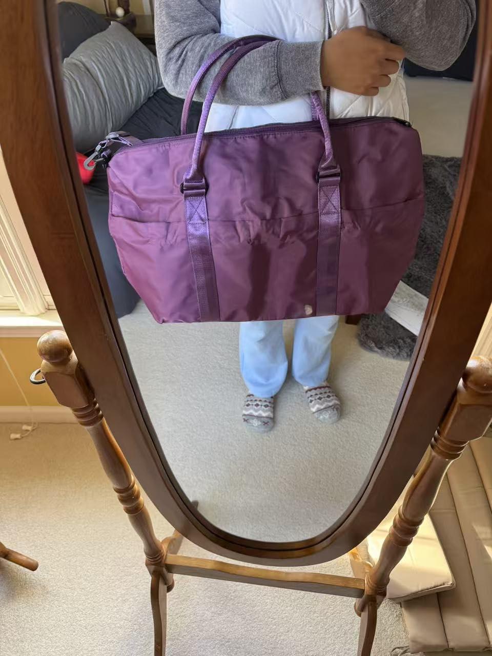 Travel Duffle Bag for Women, Carry On Weekender Tote with Trolley Sleeve customer photo 1