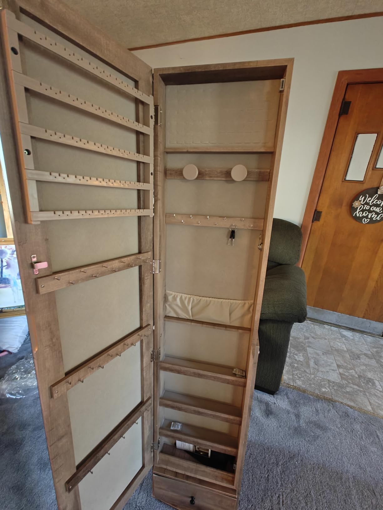 Nicetree 360° Swivel Jewelry Cabinet, Full Length Mirror, Lockable customer photo 1