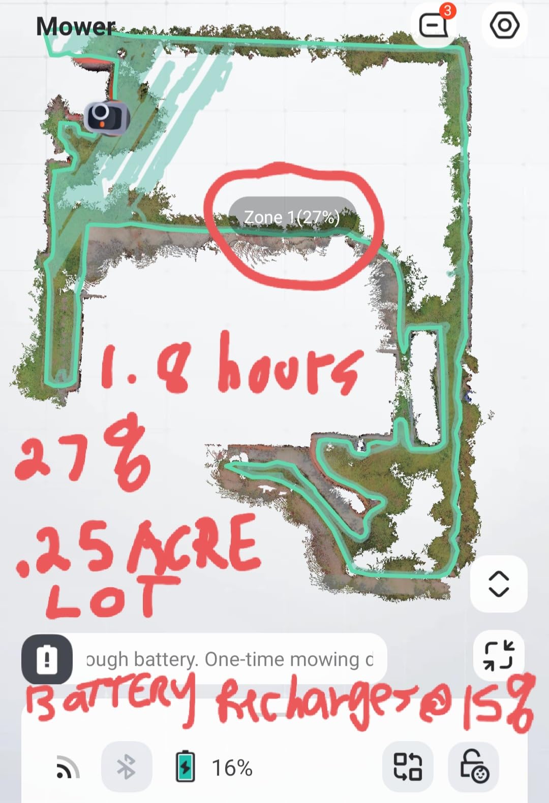 Segway Navimow i215 LiDAR Robot Lawn Mower, Wire Free Robotic Lawn Mower for 0.37 Acre, LiDAR & Vision Dual Fusion, Auto Mapping, Off-Road Wheels for 45% Slopes, Quiet 59 dB(A) Mowing customer photo 1
