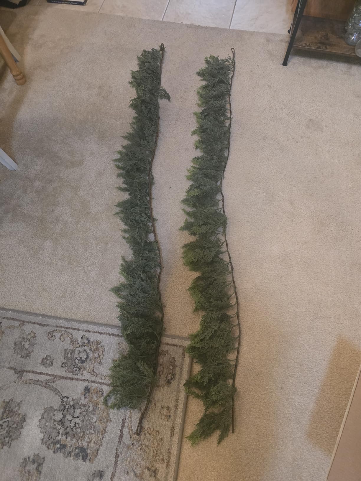6FT Christmas Cedar Garland, Real Touch Faux Greenery Garland with 550 Branch Tips, Lush Artificial Cypress Pine Garland for Mantel, Staircase, Doorway customer photo 2